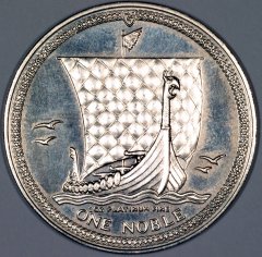 Reverse of 1985 Manx One Ounce Platinum Noble