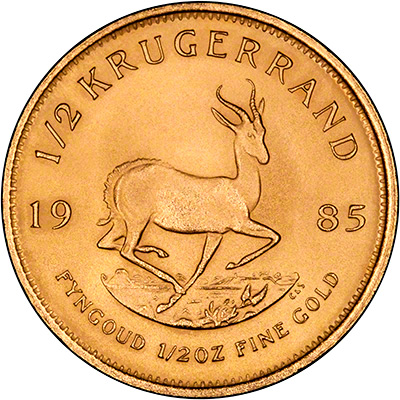 Reverse of 1985 Half Ounce Gold Krugerrand