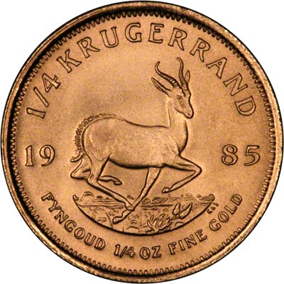 Reverse of 1985 Quarter Ounce Gold Krugerrand