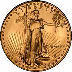 Obverse of One Ounce Gold American Eagle