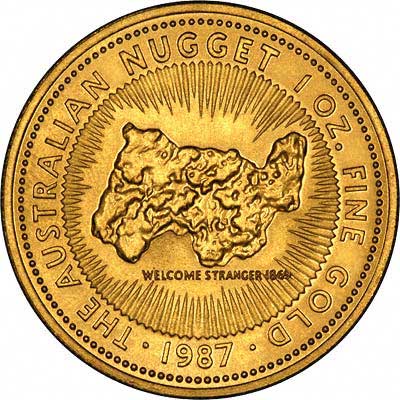 Reverse of 1987 Australian One Ounce Gold Nugget