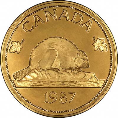 Beaver on Reverse of 1987 Unofficial Fantasy Pattern Gold Crown