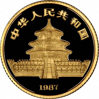 Obverse of 1987 Chinese Gold Panda