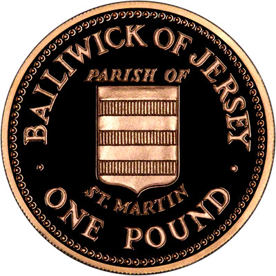 Reverse of 1987 Jersey St. Martin Parish Proof Gold Pound
