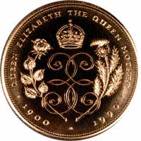 Queen Mother 90th Birthday £5 Crown 1990