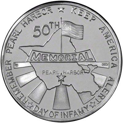 1991 pearl harbour obverse silver medallion