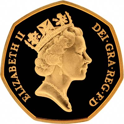 Obverse of Gold Proof Fifty Pence