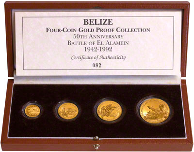 1992 Belize 4 Coin Set in Presentation Box