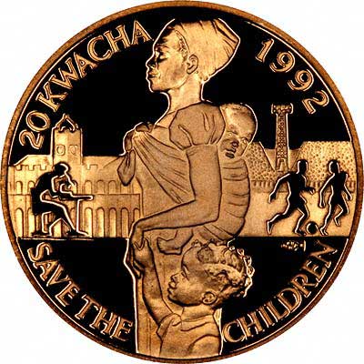 Reverse of 1992 Malawian Gold 20 Kwacha