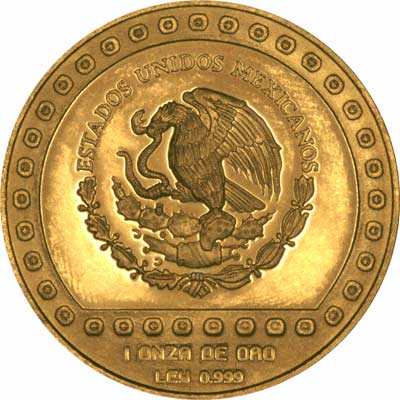 Obverse of 1992 Mexican One Ounce Gold $1,000