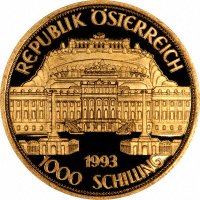 Reverse of 1993 Austrian Gold 1,000 Schillings