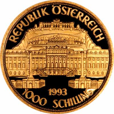 Maria Theresia on Obverse of 1993 Austrian 1000 Schillings