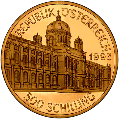 Obverse of 1993 Austrian 500 Schillings