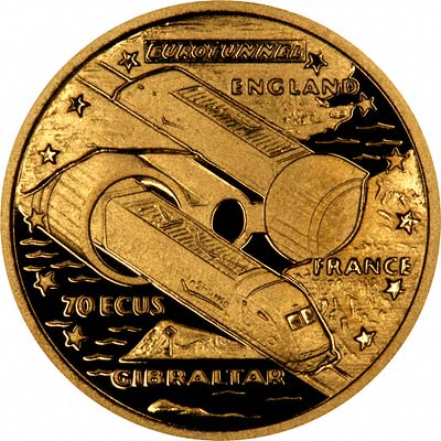 Reverse of 1993 Gibraltar Gold Coin
