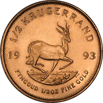 Reverse of 1993 Half Ounce Gold Krugerrand