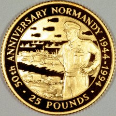 Reverse of Guernsey Gold £25 of 1994