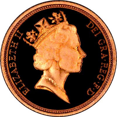 Obverse of 1994 Proof Half Sovereign