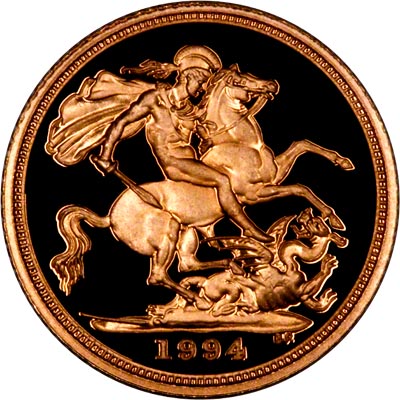 Reverse of 1994 Proof Half Sovereign