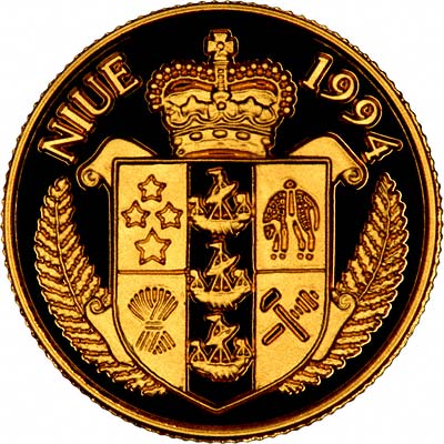 Obverse of 1994 Niue Gold 25 Dollars