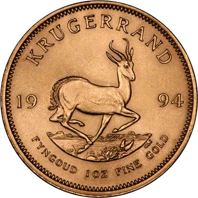 Reverse of 1994 One Ounce Gold Krugerrand