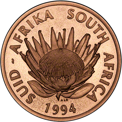 Obverse of 1994 South African One Ounce Protea - Conservation