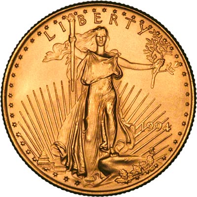 Obverse of 1994 Half Ounce Gold Eagle