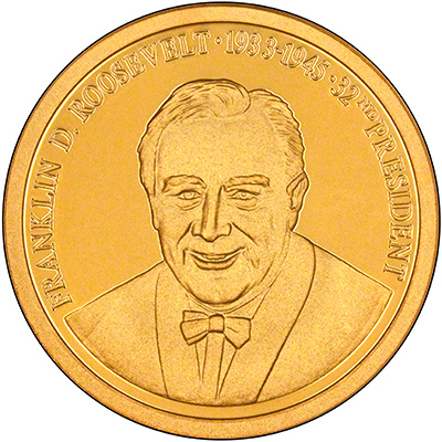 1994 Franklin Roosevelt Presidents of the USA Gold Medallion Reverse
