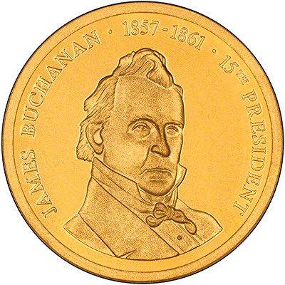 1994 James Buchanan Presidents of the USA Gold Medallion Reverse