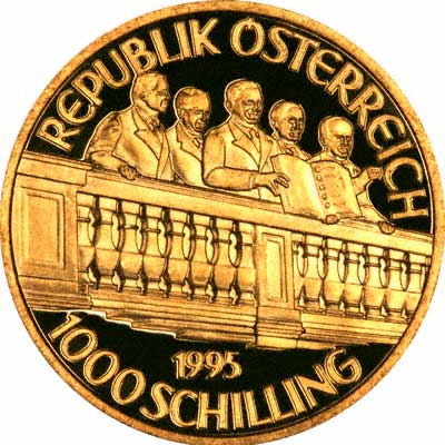 Obverse of 1995 Austrian 1000 Schillings