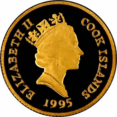 Obverse of 1995 Cook Islands $20 Gold Coin