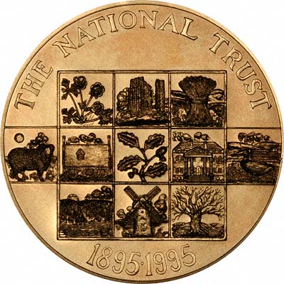 Obverse of 1995 Royal Mint Centerary Medallion - National Trust