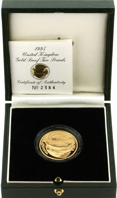 1995 Dove of Peace WWII £2 Gold Proof in Box