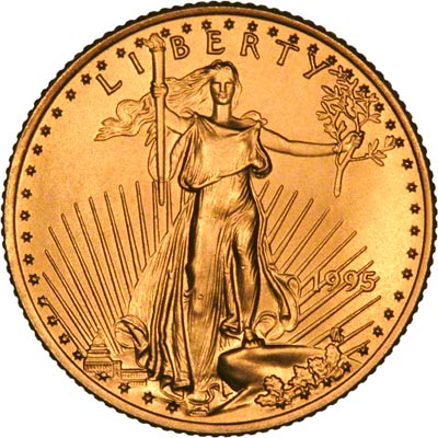 Obverse of 1995 Quarter Ounce Gold Eagle