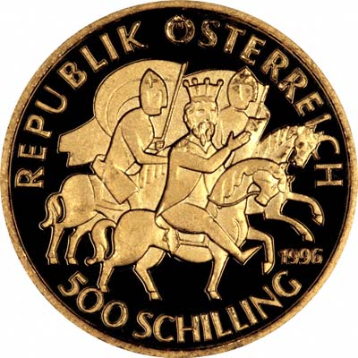 Reverse of 1996 Austrian 500 Schillings