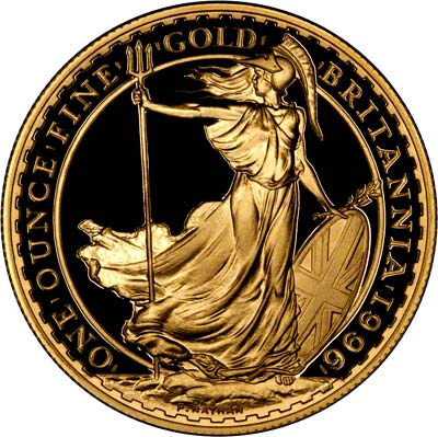 Reverse of 1996 Gold Proof One Ounce Britannia