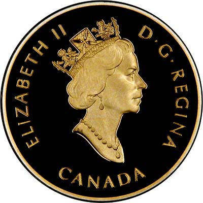 Obverse of 1996 Canadian Gold Proof 100 Dollars