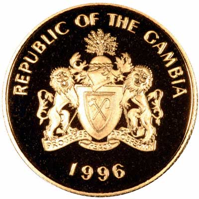 Obverse of Gambian 150 Dalasis of 1996