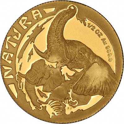 Reverse of 1996 Proof Half Ounce Natura Gold Coin