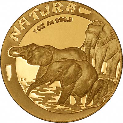 Reverse of 1996 Proof One Ounce Natura Gold Coin