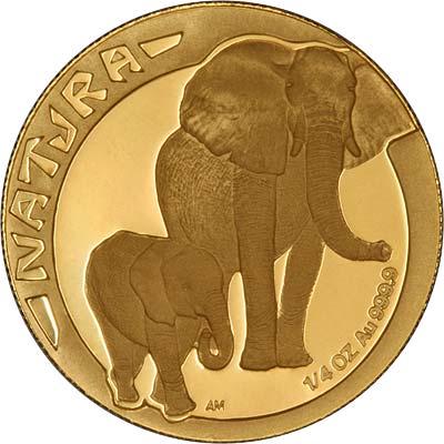 Reverse of 1996 Proof Quarter Ounce Natura Gold Coin