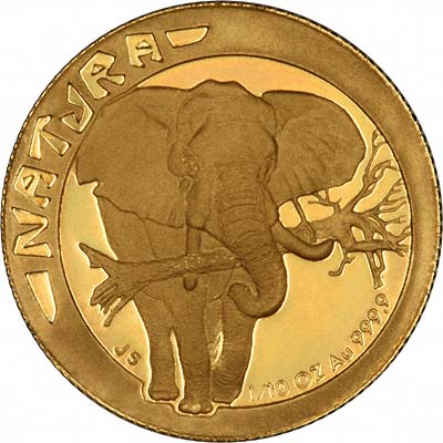 Reverse of 1996 Proof Tenth Ounce Natura Gold Coin