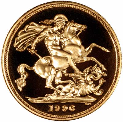 Reverse of Proof 1996 Half Sovereign