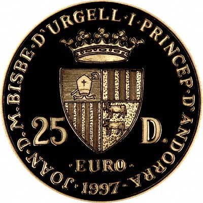 Reverse of 1997 Andorran Gold 25 Diners