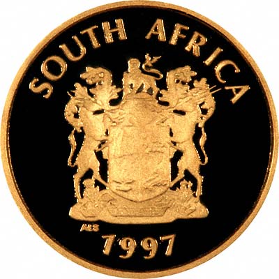 Obverse of 1997 South African Proof One Rand