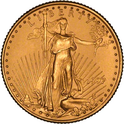 Obverse of 1997 Quarter Ounce Gold Eagle