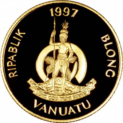 Obverse of Vanuatu Gold £2 of 1997