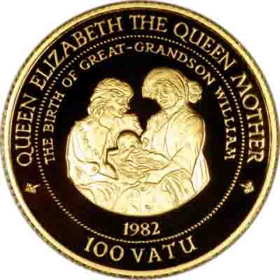 Reverse of Vanuatu Gold £2 of 1997