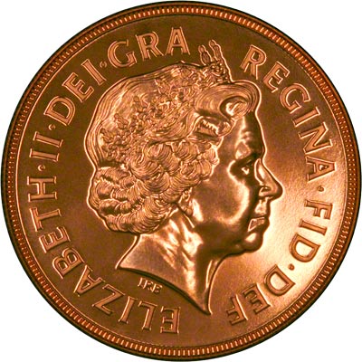 Obverse of the 1998 Five Pounds Gold Coin