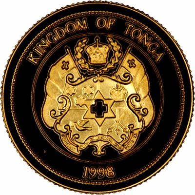 Obverse of 1998 Tonga Gold 10 Pa'Anga