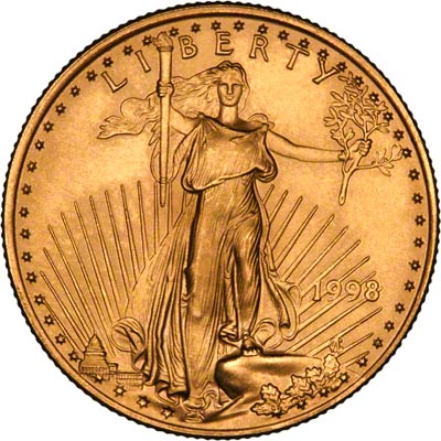 Obverse of 1998 Half Ounce Gold Eagle